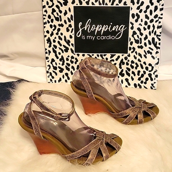 g series Shoes G Series Olive Green Wooden Wedges Poshmark